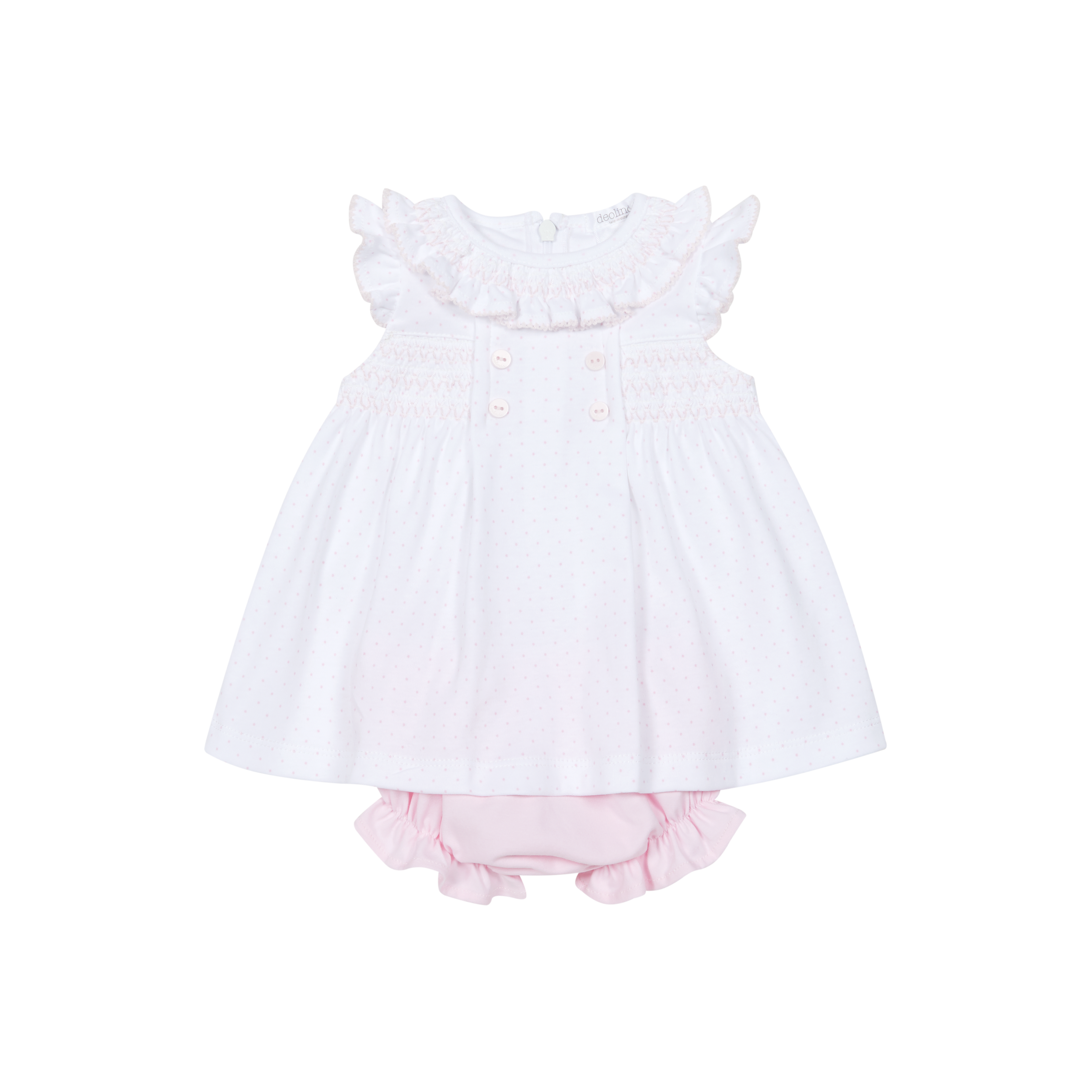 DEOLINDA Confetti Girls Pink & White Dress and Knickers - 26704