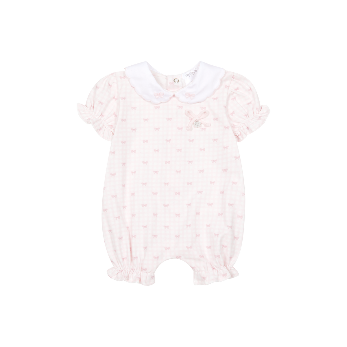 Deolinda Lollipop girls pink bow print romper 26728