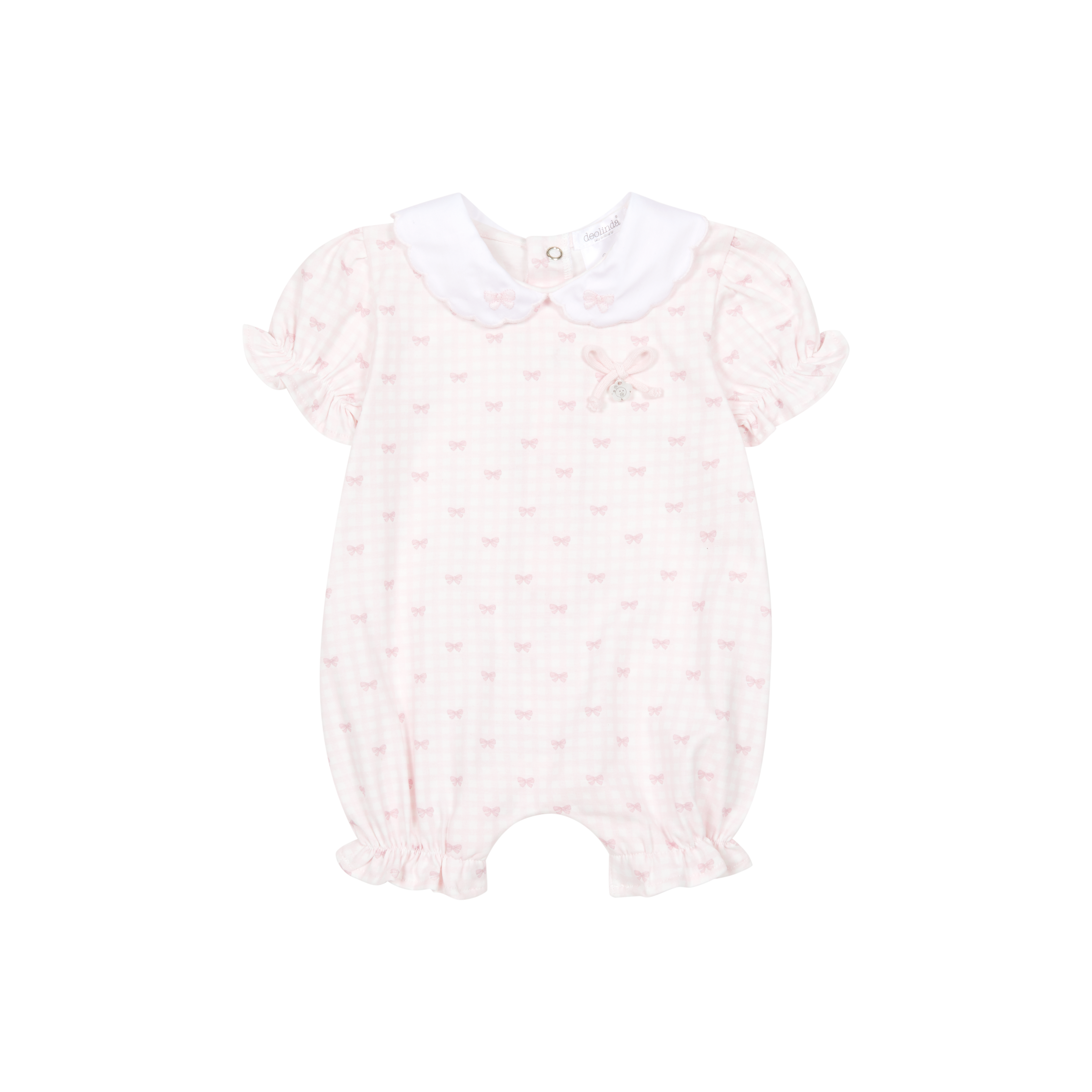 DEOLINDA Lollipop Girls Pink Bow Print Romper - 26728