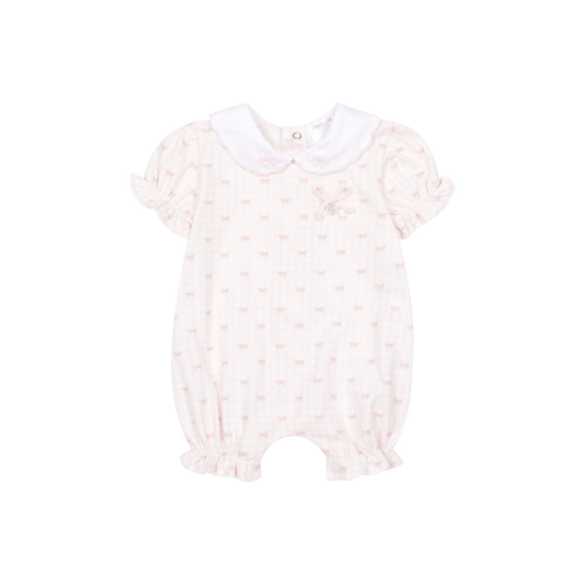 Deolinda Lollipop girls pink bow print romper 26728