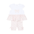 DEOLINDA Lollipop Girls Pink & White Bow Print Leggings Set - 26729