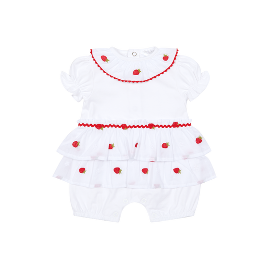 Deolinda Pavlova girls white and red strawberry romper 26733