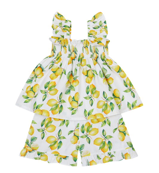 Deolinda Sorrento girls lemon print shorts set 26754