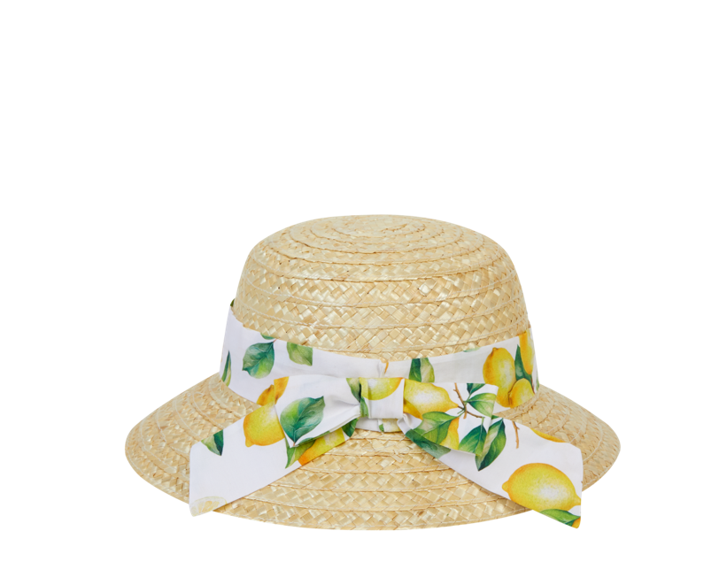 DEOLINDA Sorrento Girls Lemon Straw Hat - 26H01