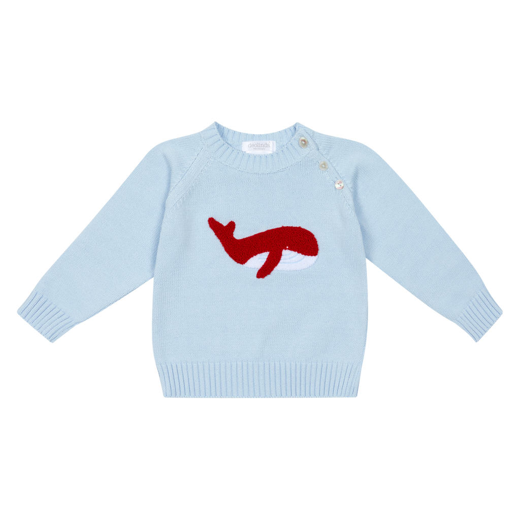 DEOLINDA Copacabana Boys Blue Whale Sweater - 26J01