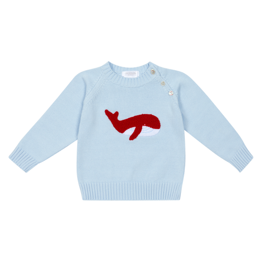 Deolinda Copacabana boys blue whale sweater 26J01