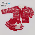 RAHIGO Red & Cream Girls Three Piece Skort Set - 262126