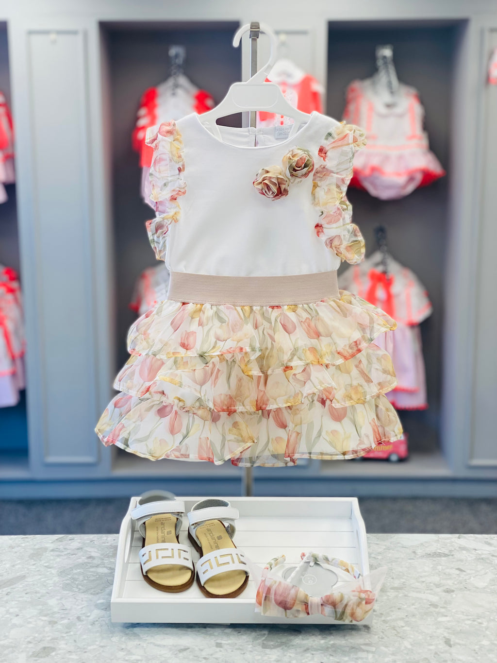 SS25 CHIC BY DEOLINDA Happy Girls Tulip Print Skirt Set - CLEARANCE SALE
