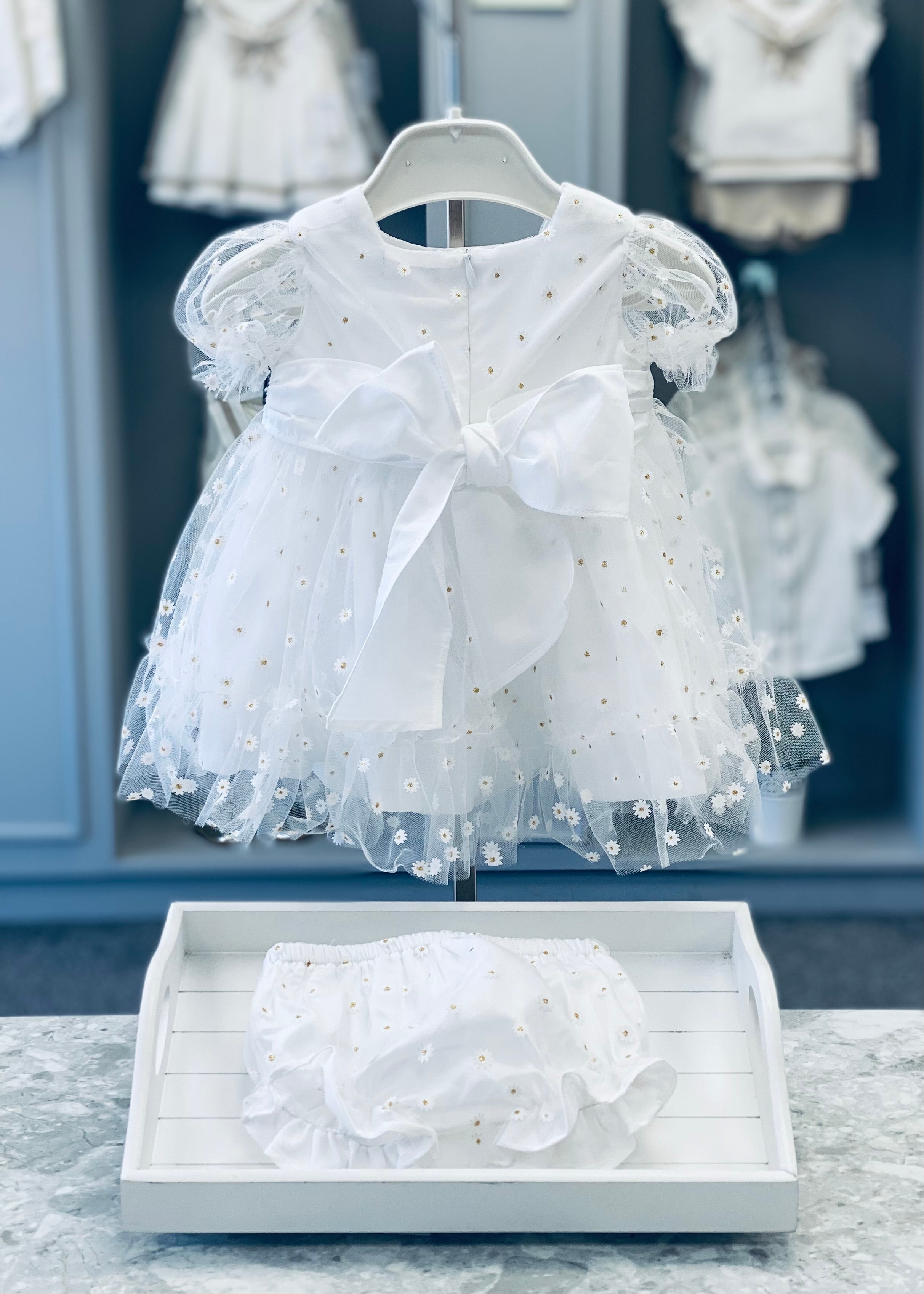 SS24 CHIC BY DEOLINDA SS24 Margarita Girls White Tulle Dress & Knickers - CLEARANCE SALE