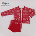 AHIGO Red & Cream Boys Three Piece Short Set - 262137