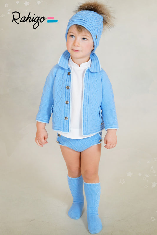 AW25 RAHIGO Blue Boys Jam Pant Set with Cardigan - 25286