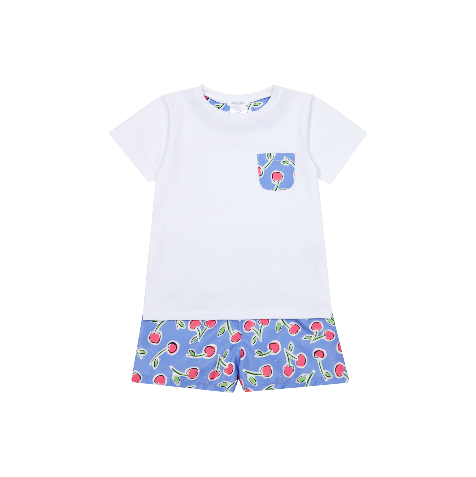 DEOLINDA Cherry Boys Blue & Pink T-Shirt & Swimming Trunks - 26012
