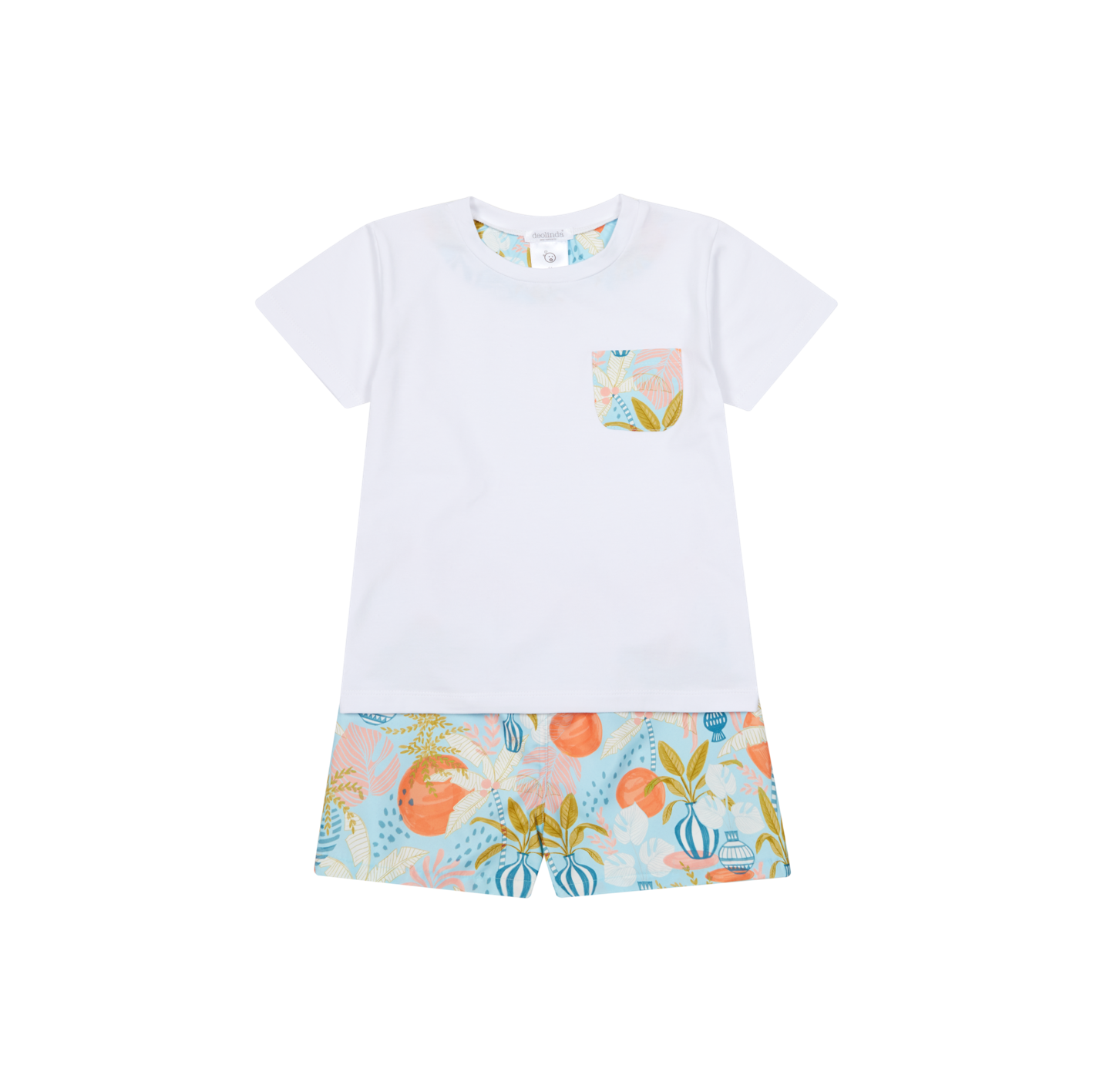 DEOLINDA Palm Boys Coral T-Shirt & Swimming Trunks - 2603