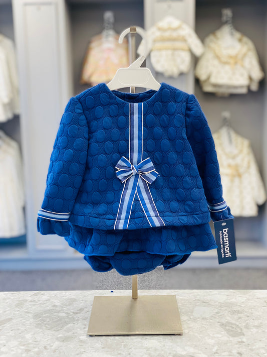 BASMARTI AW21 Blue Girls Dress & Knickers - CLEARANCE SALE