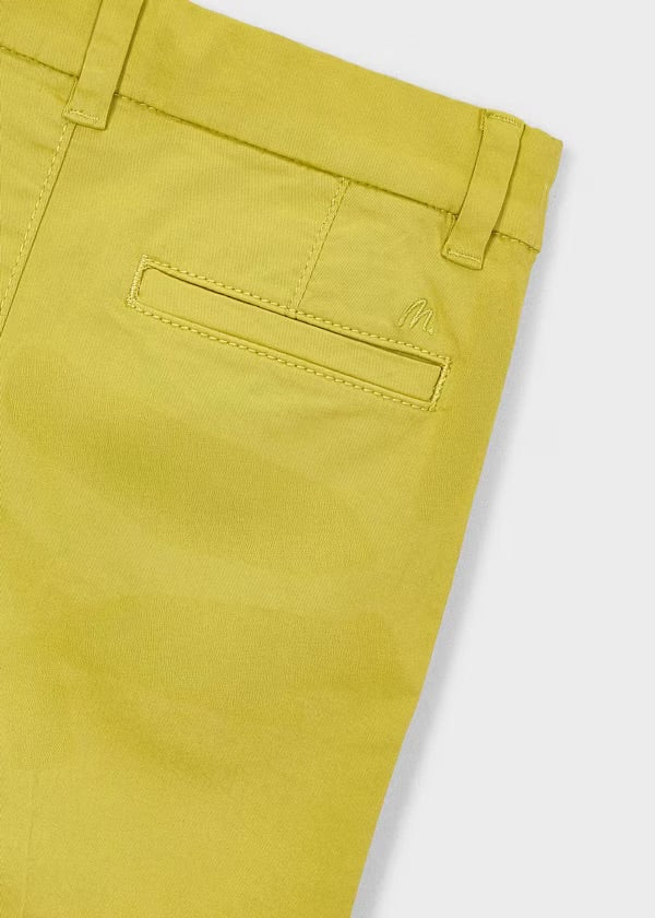 Mayoral Capri-yellow chino shorts for boys, back view