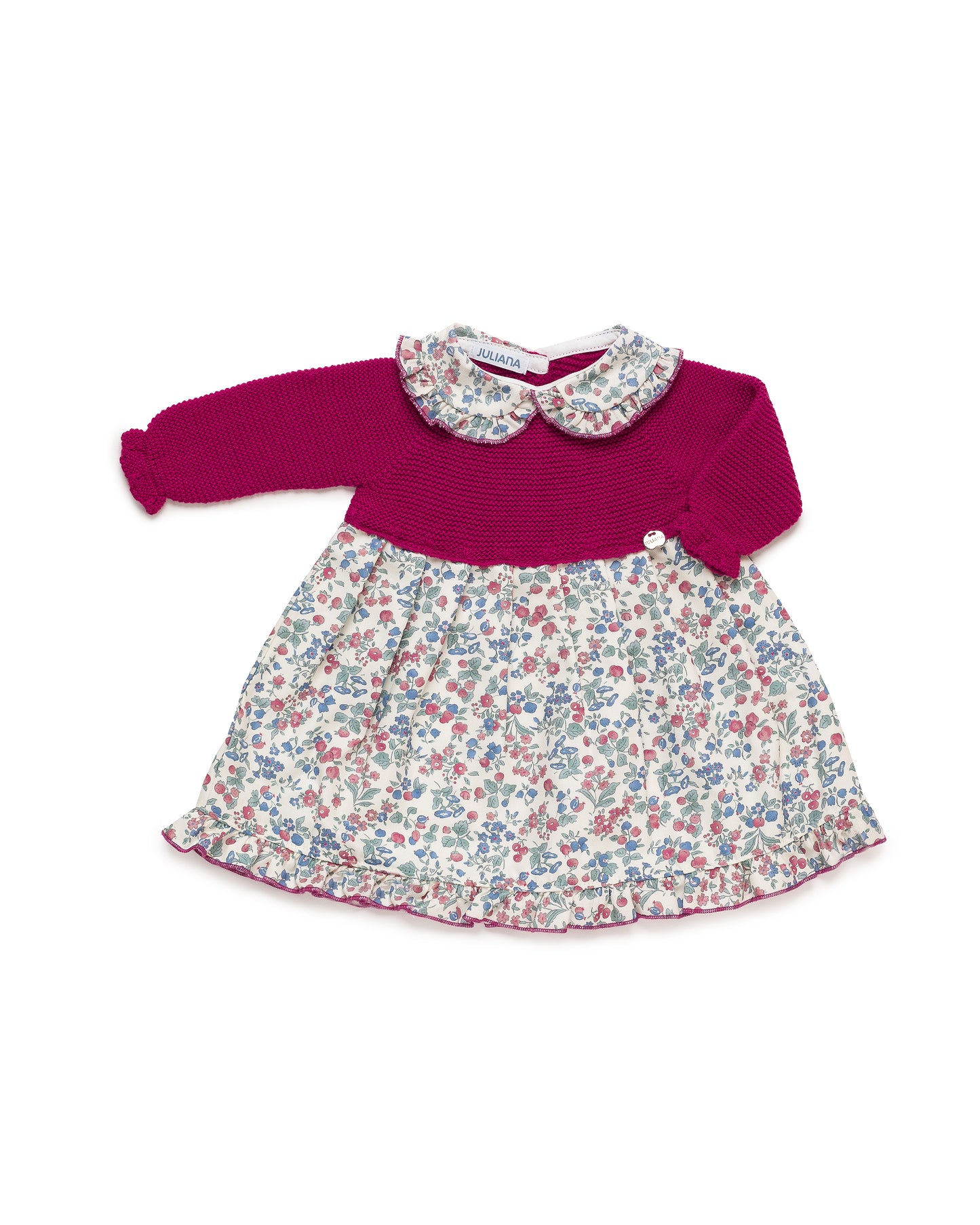 AW25 JULIANA Ritmo Girls Fuchsia Pink Floral Dress - 25648