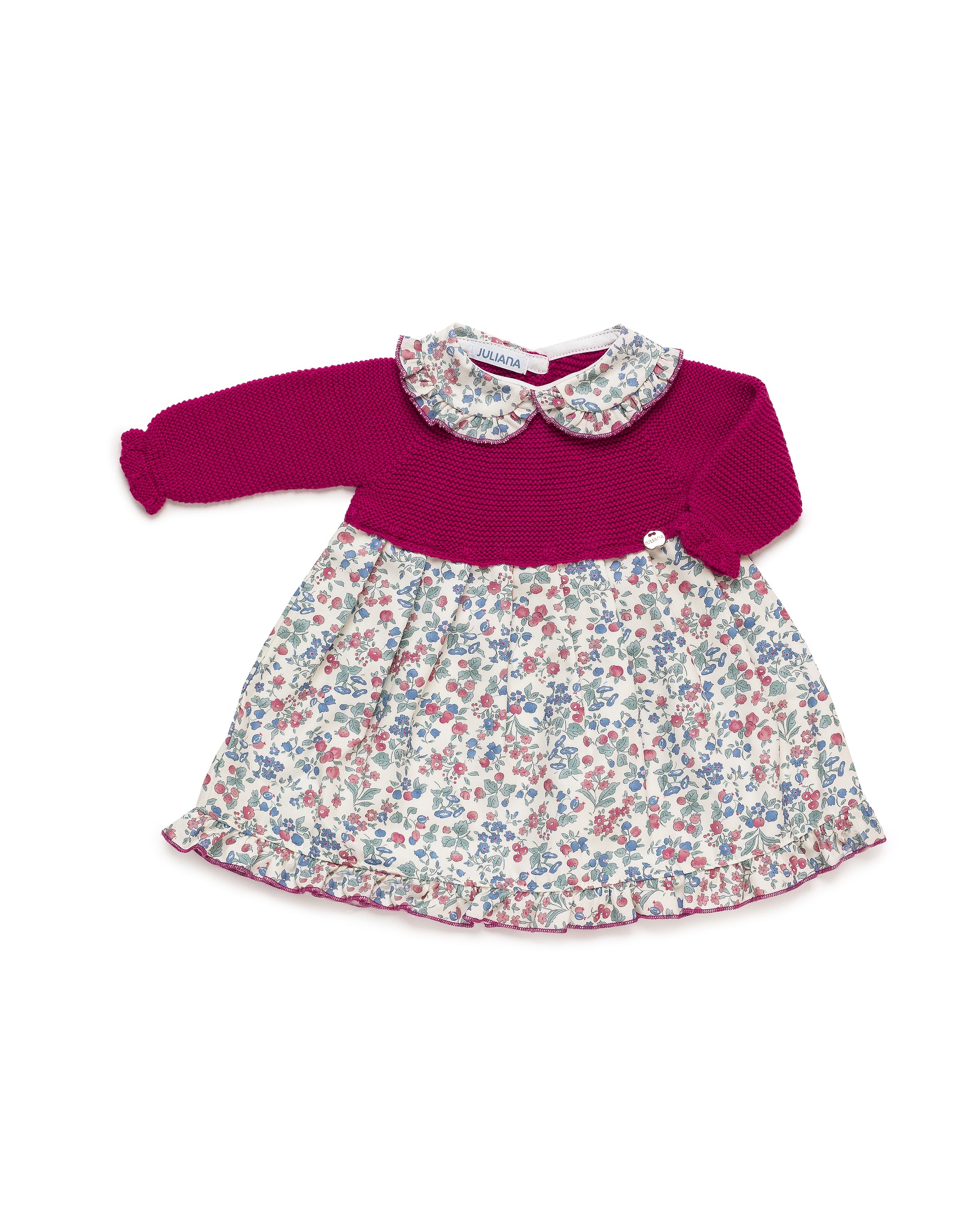 AW25 JULIANA Ritmo Girls Fuchsia Pink Floral Dress - 25648