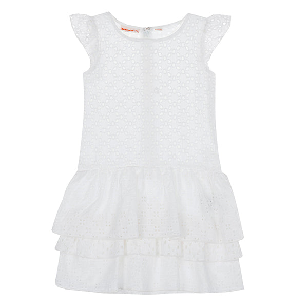 UBS2 Girls White Broderie Anglaise Dress - CLEARANCE SALE