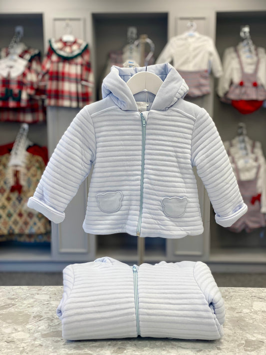 DEOLINDA Benny Baby Boys Blue Padded Teddy Jacket - NON RETURNABLE