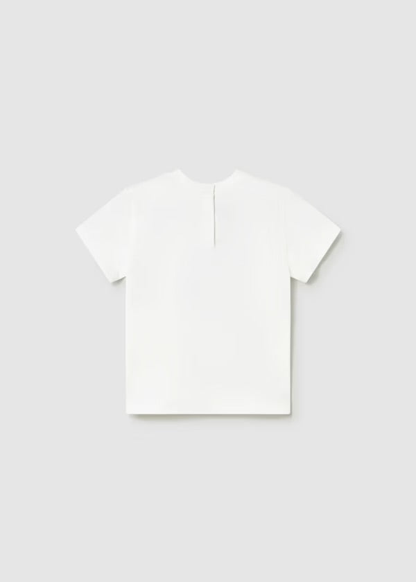 Back view of the Mayoral ivory sailboat T-shirt