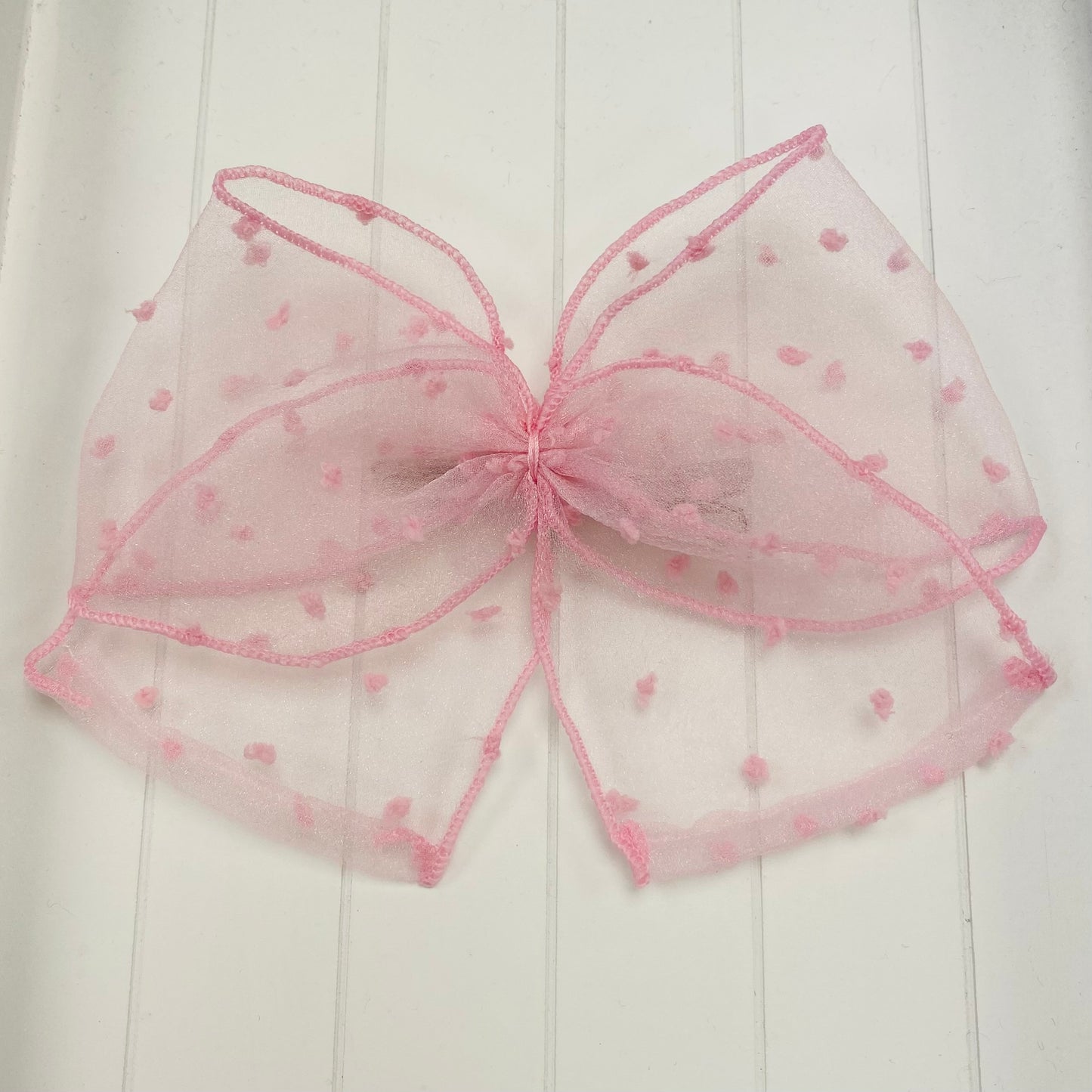 BABINE Cuadros Girls Pink Organza Bow Clip