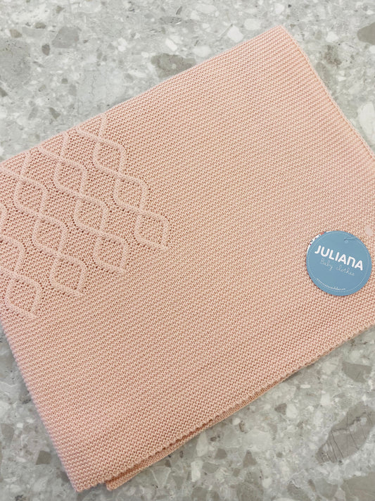 AW25 JULIANA Nude Pink Knitted Blanket - 25538
