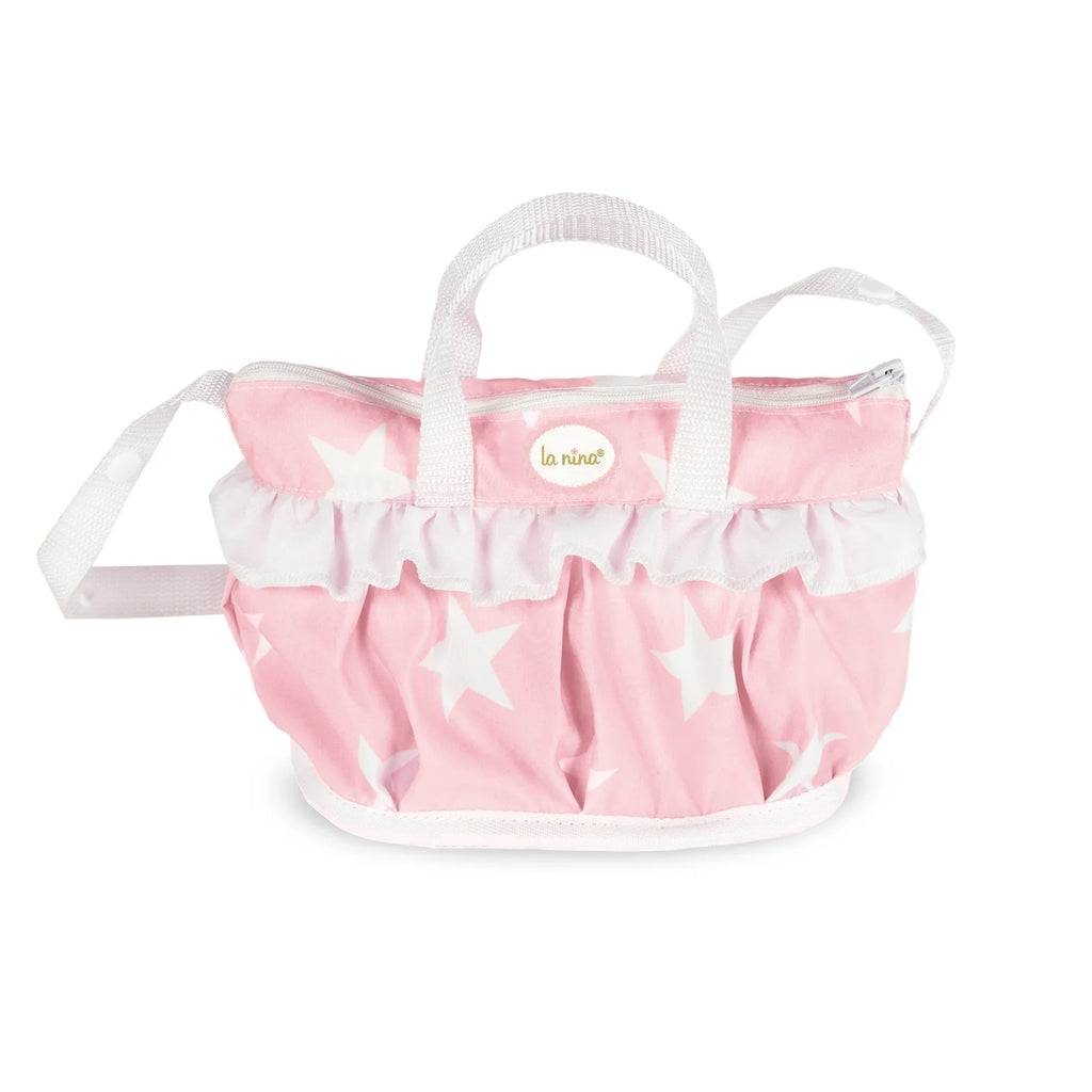 La Niña Carlota Pink and White Star Print Dolls Pram Bag