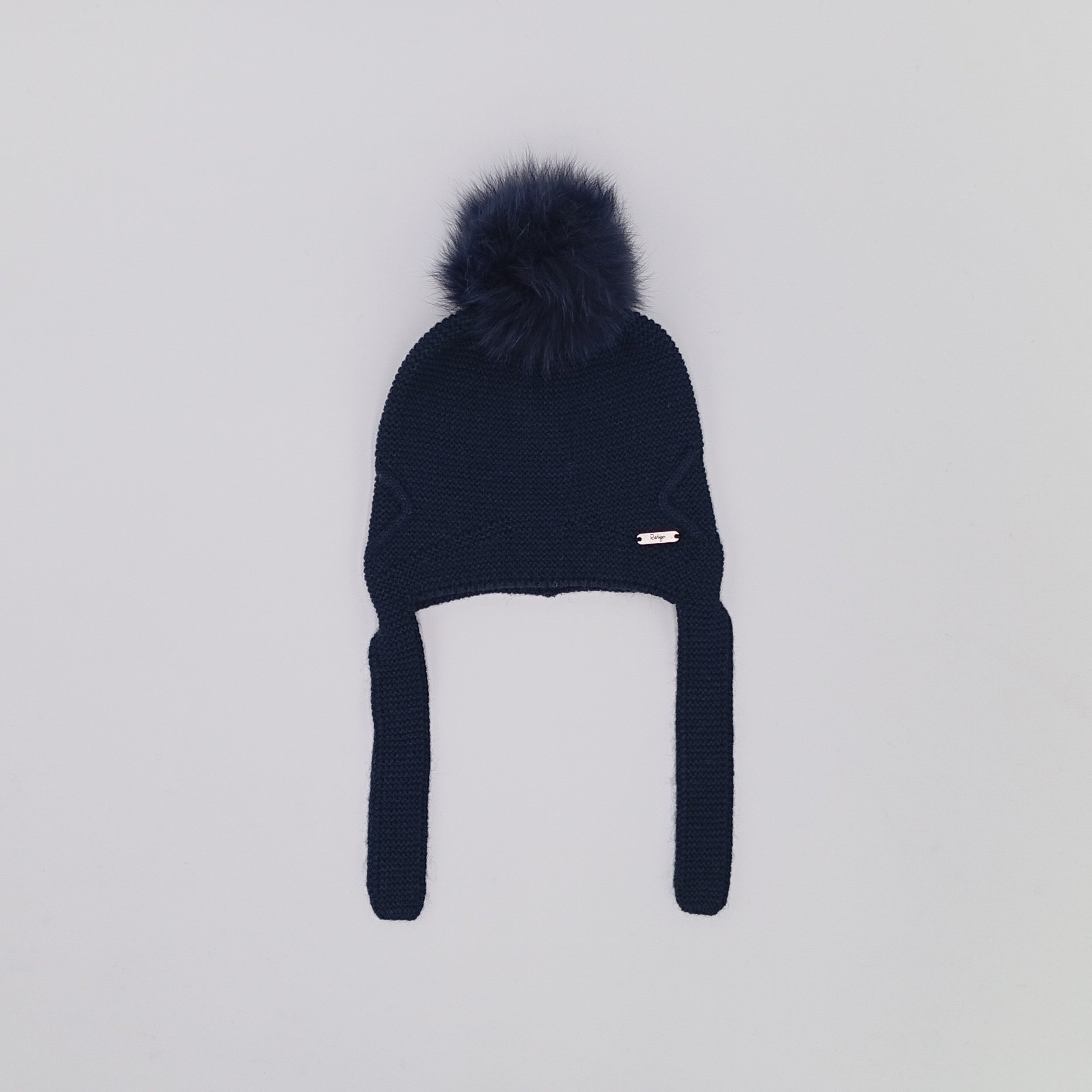 PRE-ORDER RAHIGO Navy Pom Pom Hat with Ear Flaps