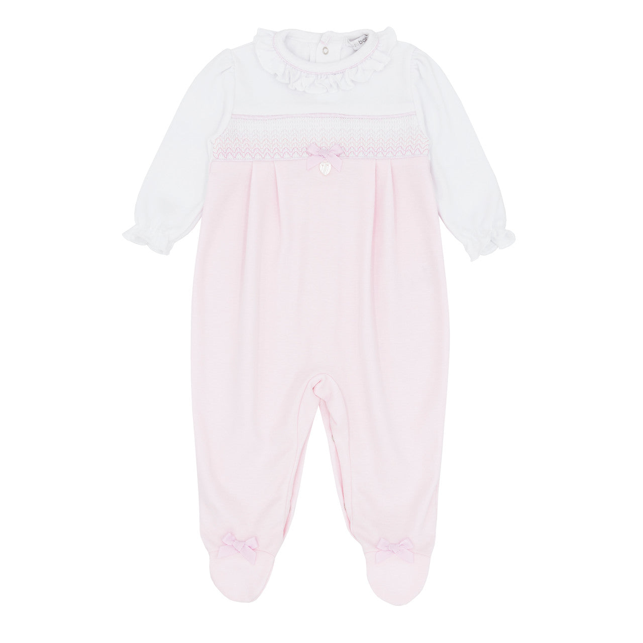 BLUES BABY Cadiz Girls Pink Smocked Babygrow - CLEARANCE SALE