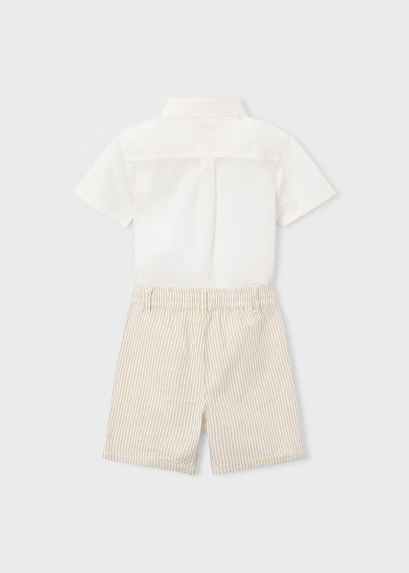 Mayoral boys oat stripe shorts set 3217 - alternate view