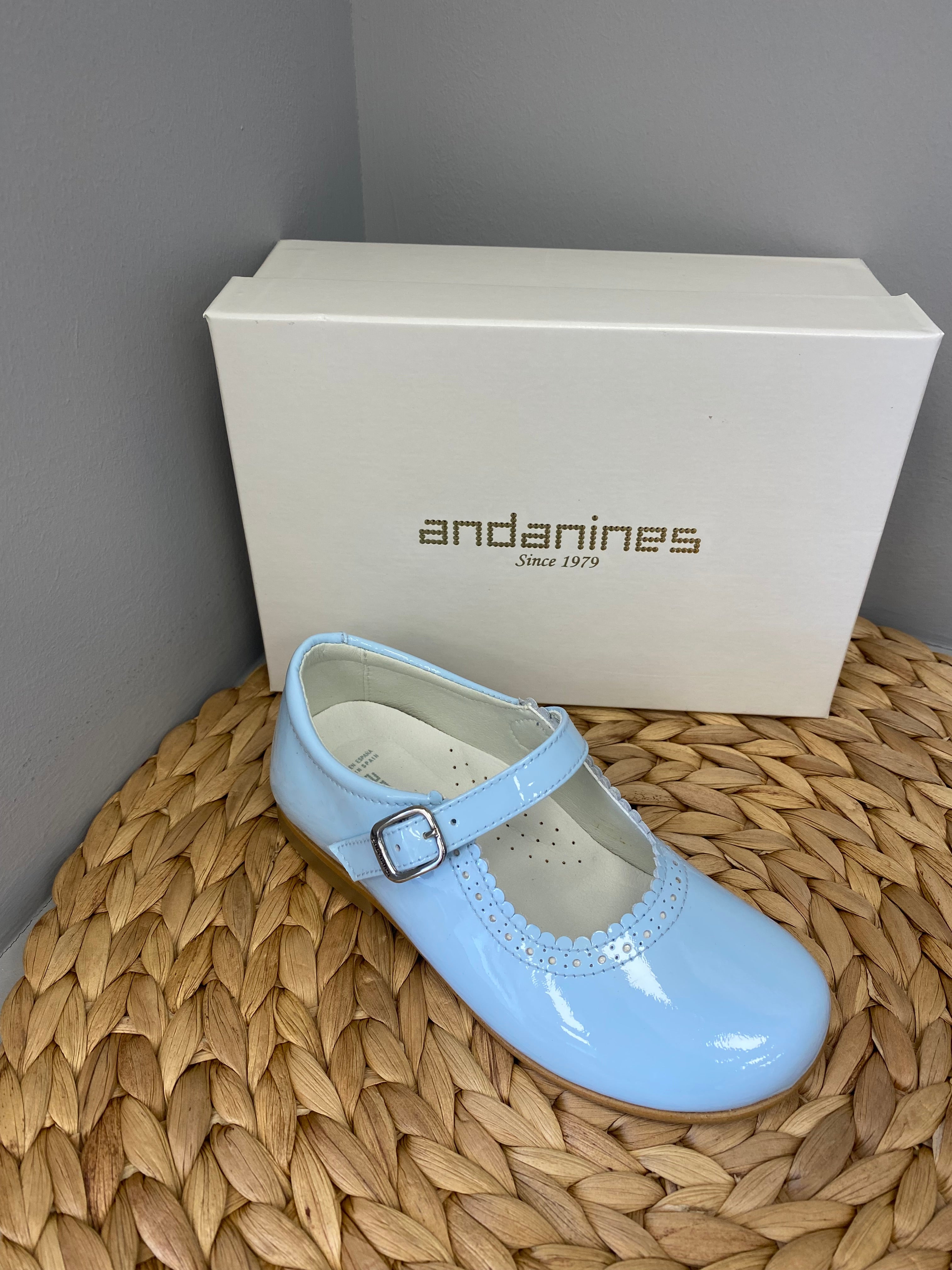 ANDANINES Blue Girls Patent Leather Mary Jane Shoes - CLEARANCE SALE