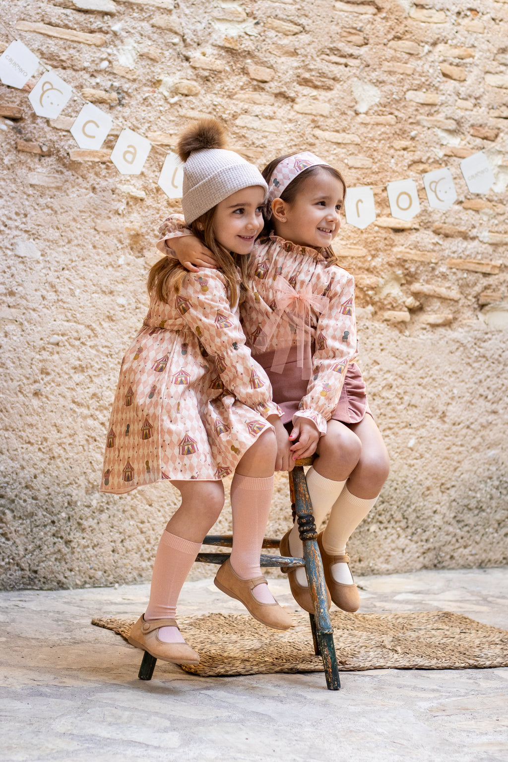 AW25 CALAMARO Mistral Girls Pink Circus Print Dress - 21305