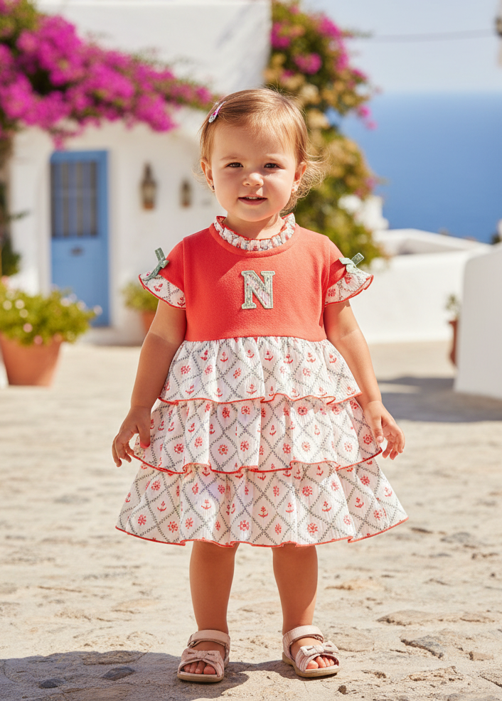 MIRANDA NEL BLU Coral Girls Dress

