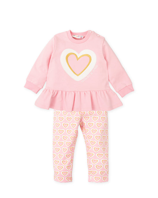 AGATHA RUIZ DE LA PRADA Sugar Cotton Girls Pink & Gold Leggings Set