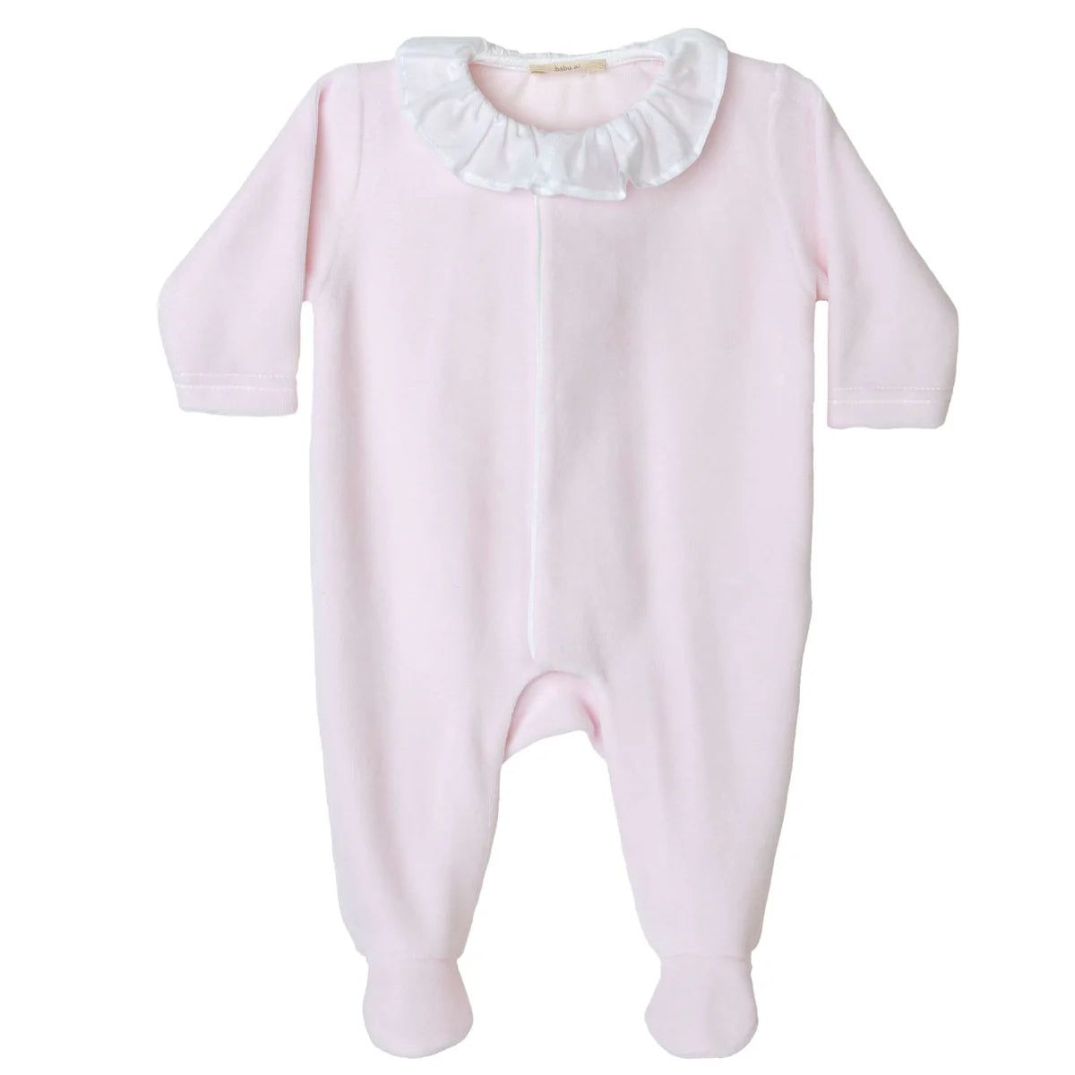 BABY GI Angel Wings Pink Girls Frill Collar Velour Babygrow