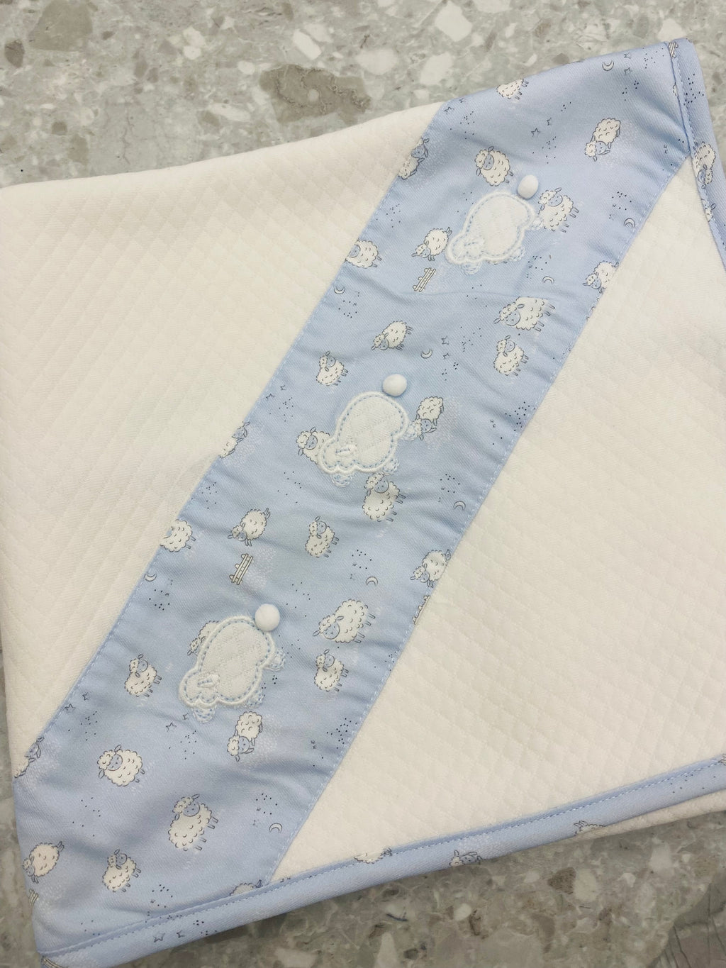 AW25 DEOLINDA Montana Boys Ivory & Blue Sheep Blanket - 25M09