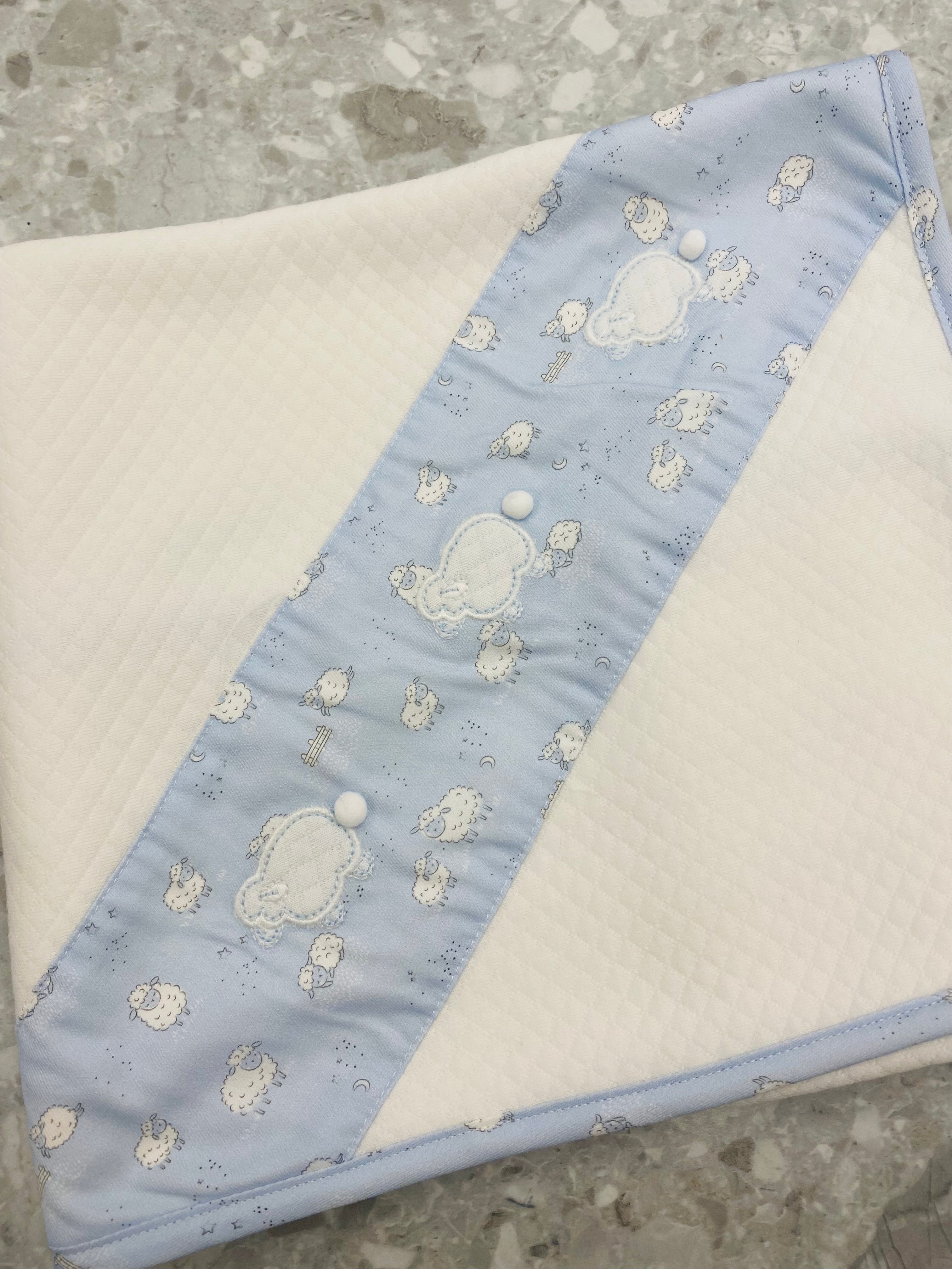 AW25 DEOLINDA Montana Boys Ivory & Blue Sheep Blanket - 25M09