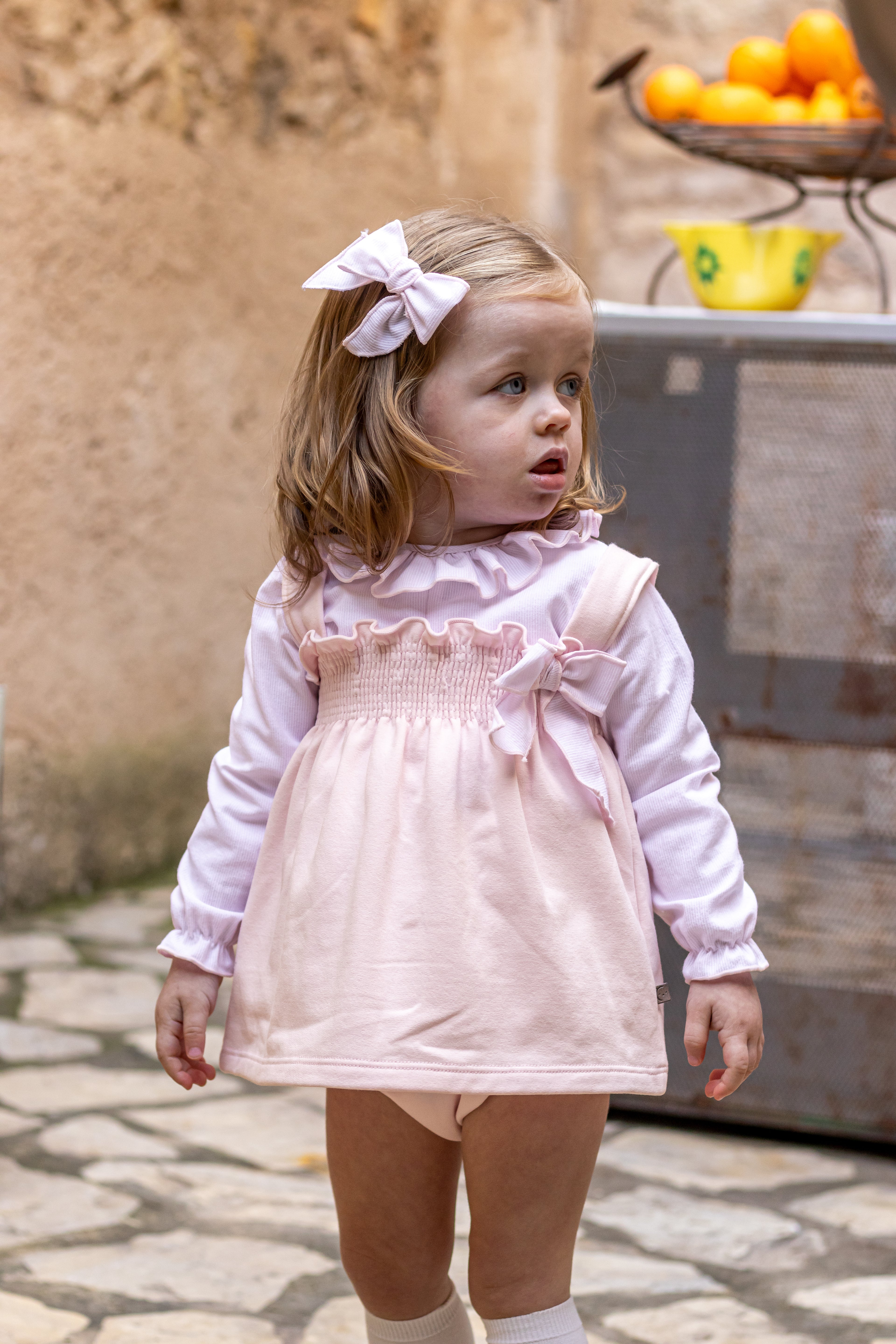 AW25 CALAMARO Labeche Girls Pink Dress & Knickers - 22091