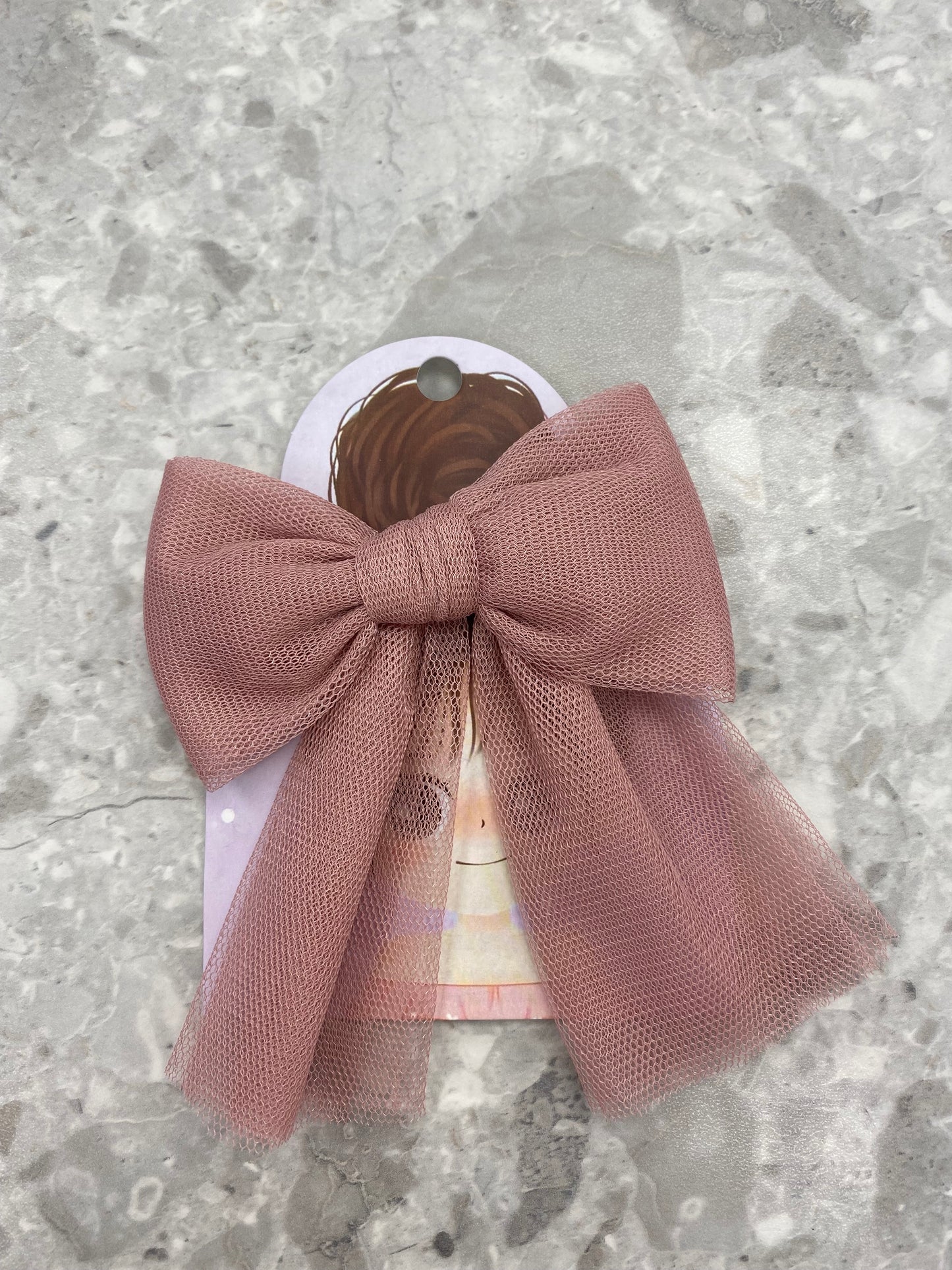 RAHIGO Dusty Pink Girls Tulle Bow Hair Clip