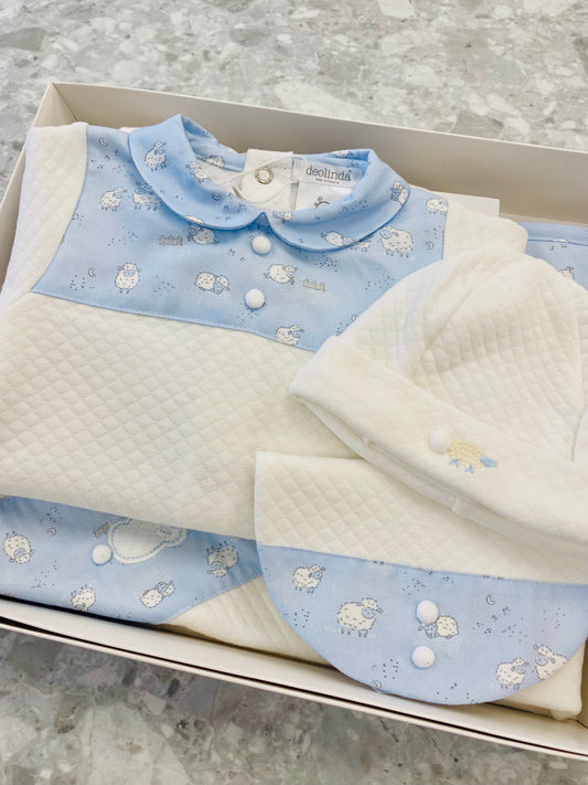 AW25 DEOLINDA Montana Boys Blue Four Piece Layette Set - 25115