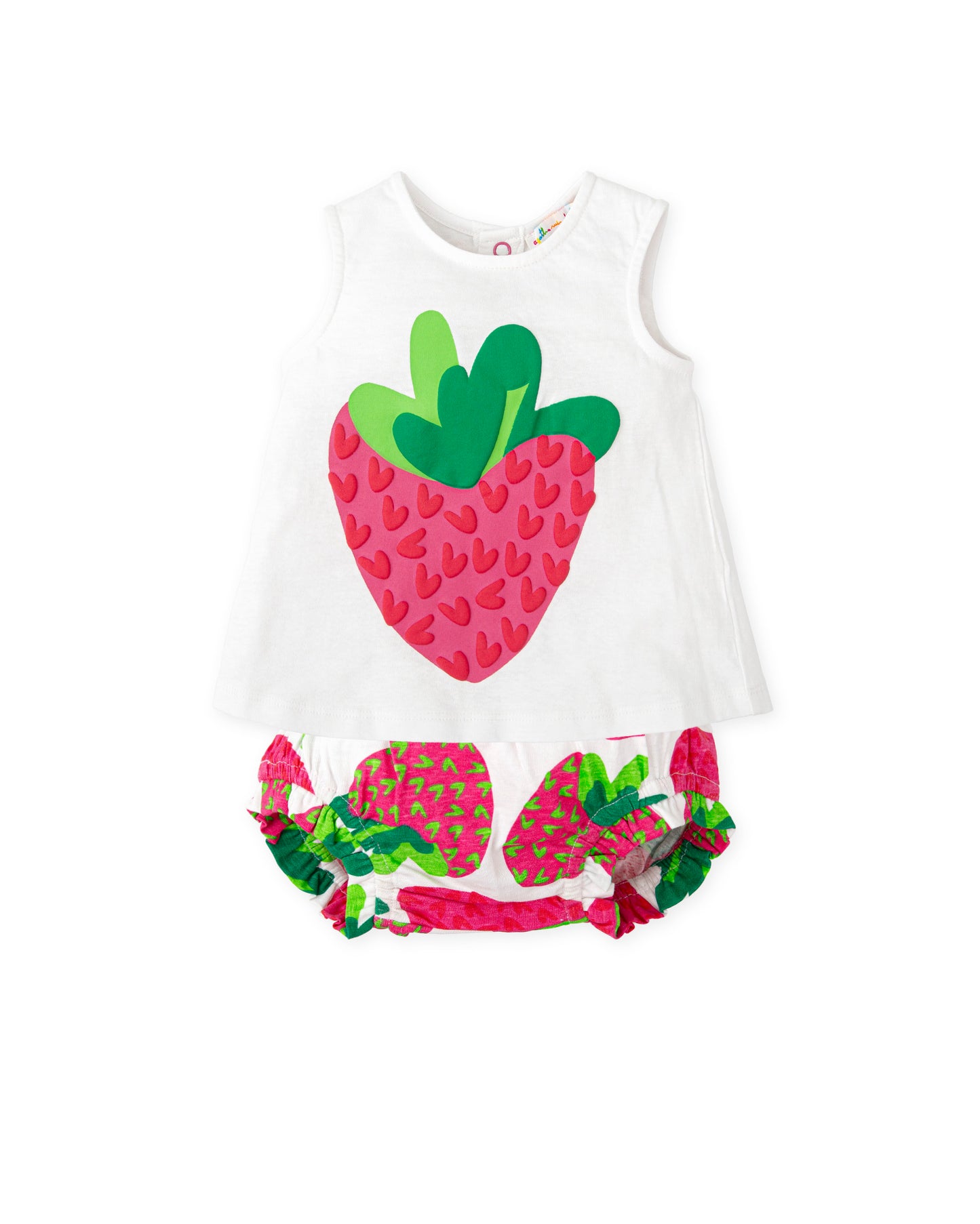 AGATHA RUIZ DE LA PRADA SS25 Geranio Girls Strawberry Print Jam Pant Set