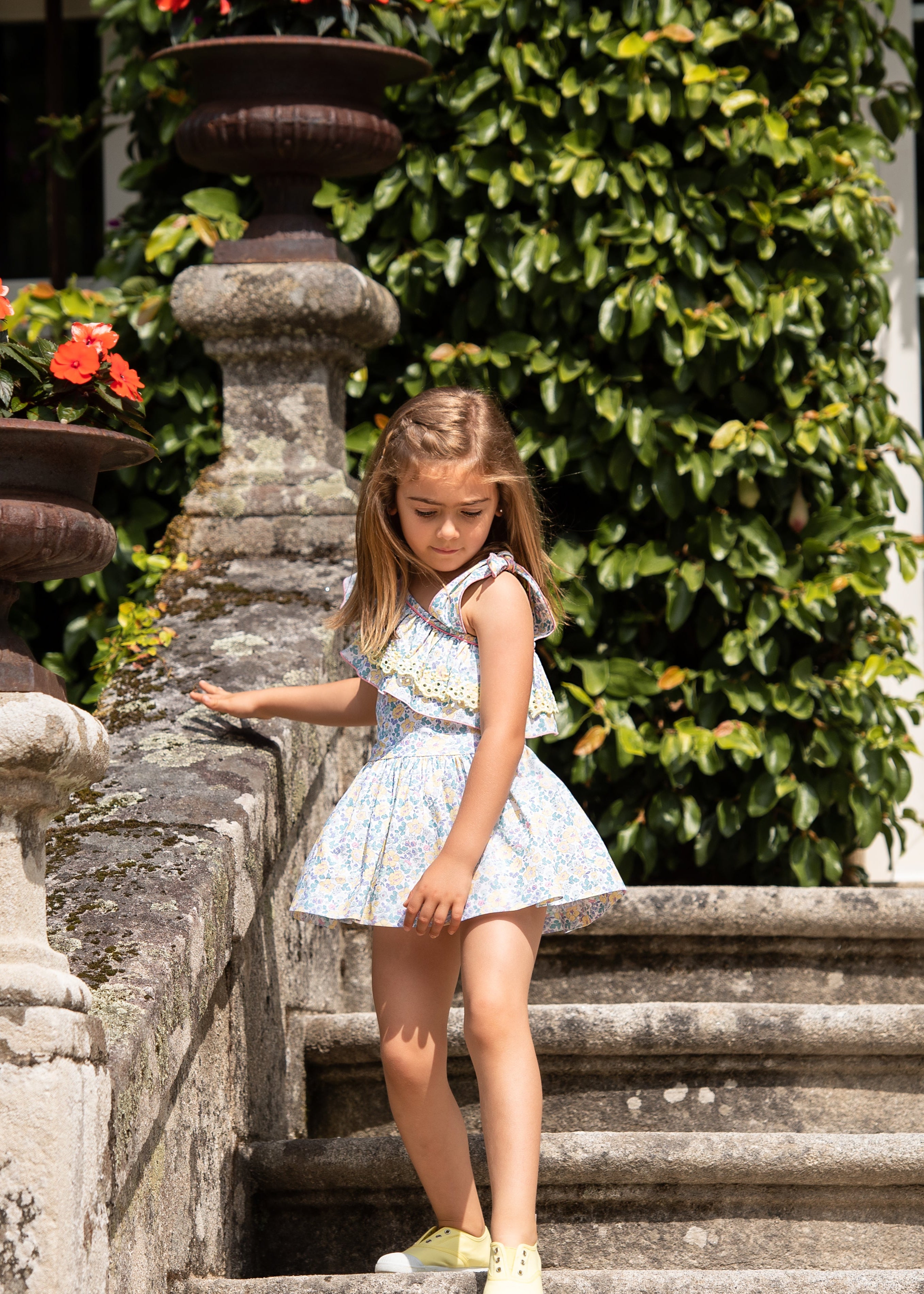 FOQUE Juliette Floral Girls Dress - 6940