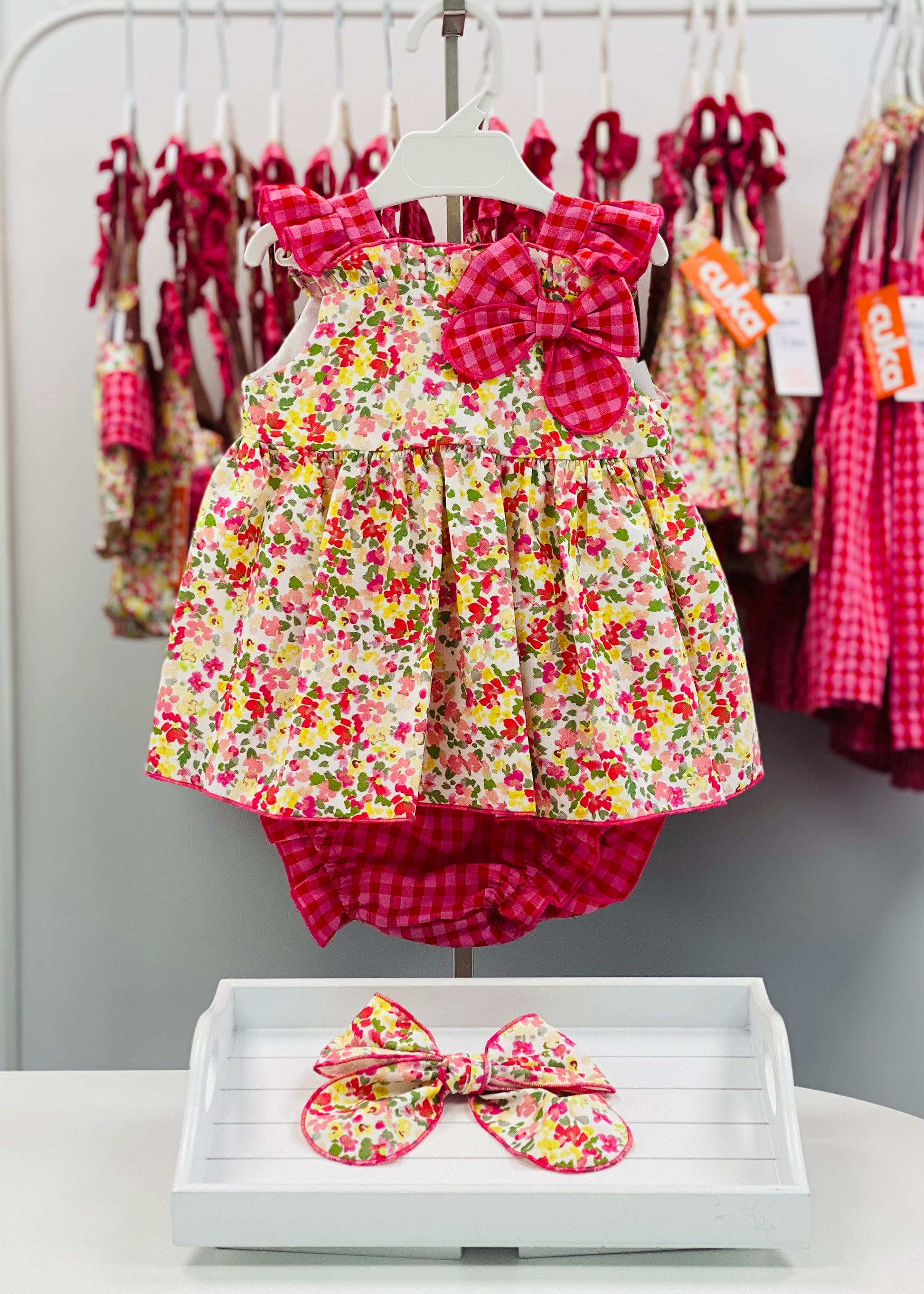 Cuka Flores girls floral dress and matching knickers 86040 product image