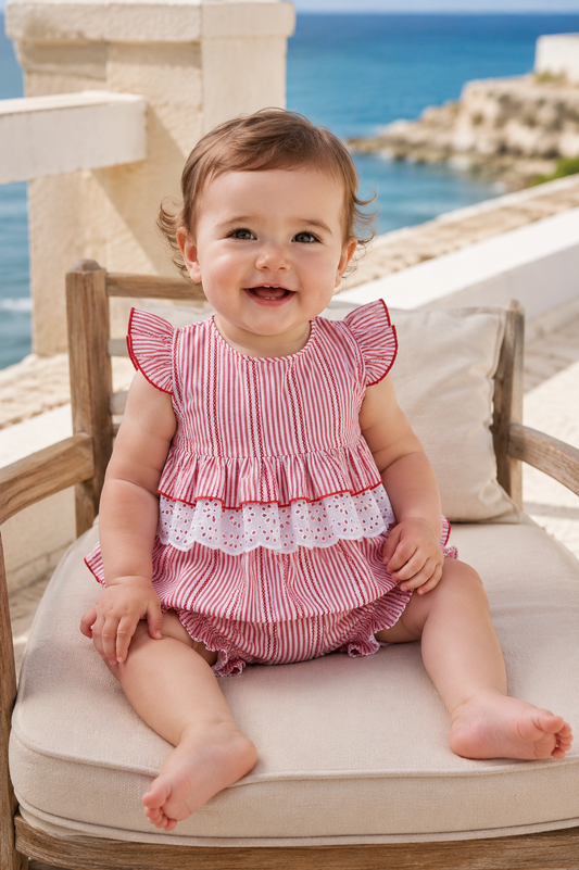 Rochy Vainica Girls Red & White Stripe Jam Pant Set