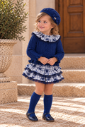 Rahigo Girls Oxford Blue Skort Set with Socks and Beret