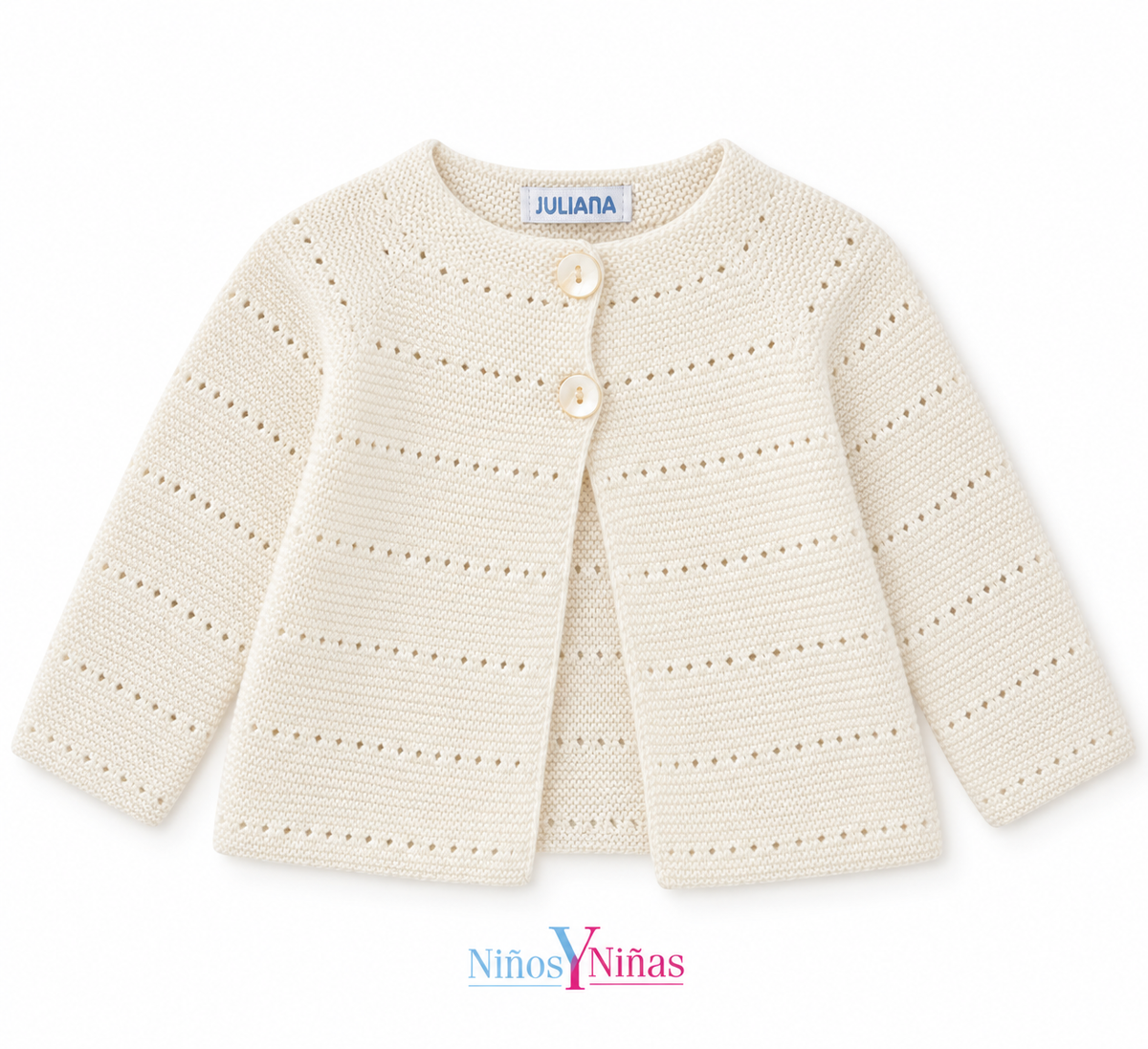 Juliana Calados Cream Unisex Cardigan