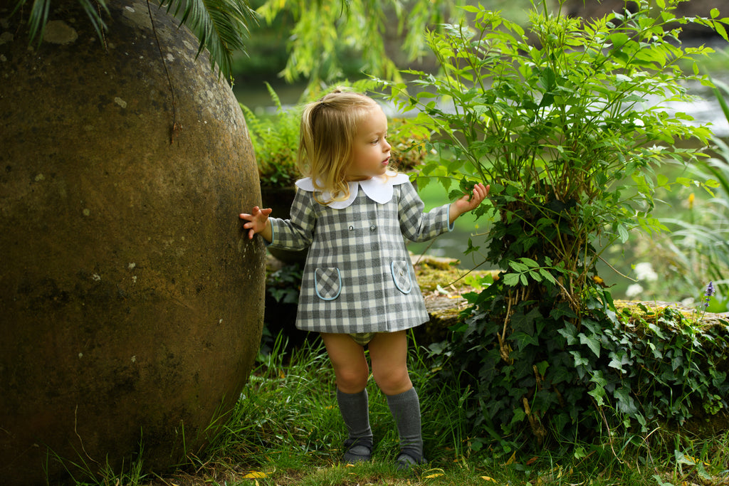 AW25 FOQUE Los Fogones Girls Blue & Grey Dress & Knickers