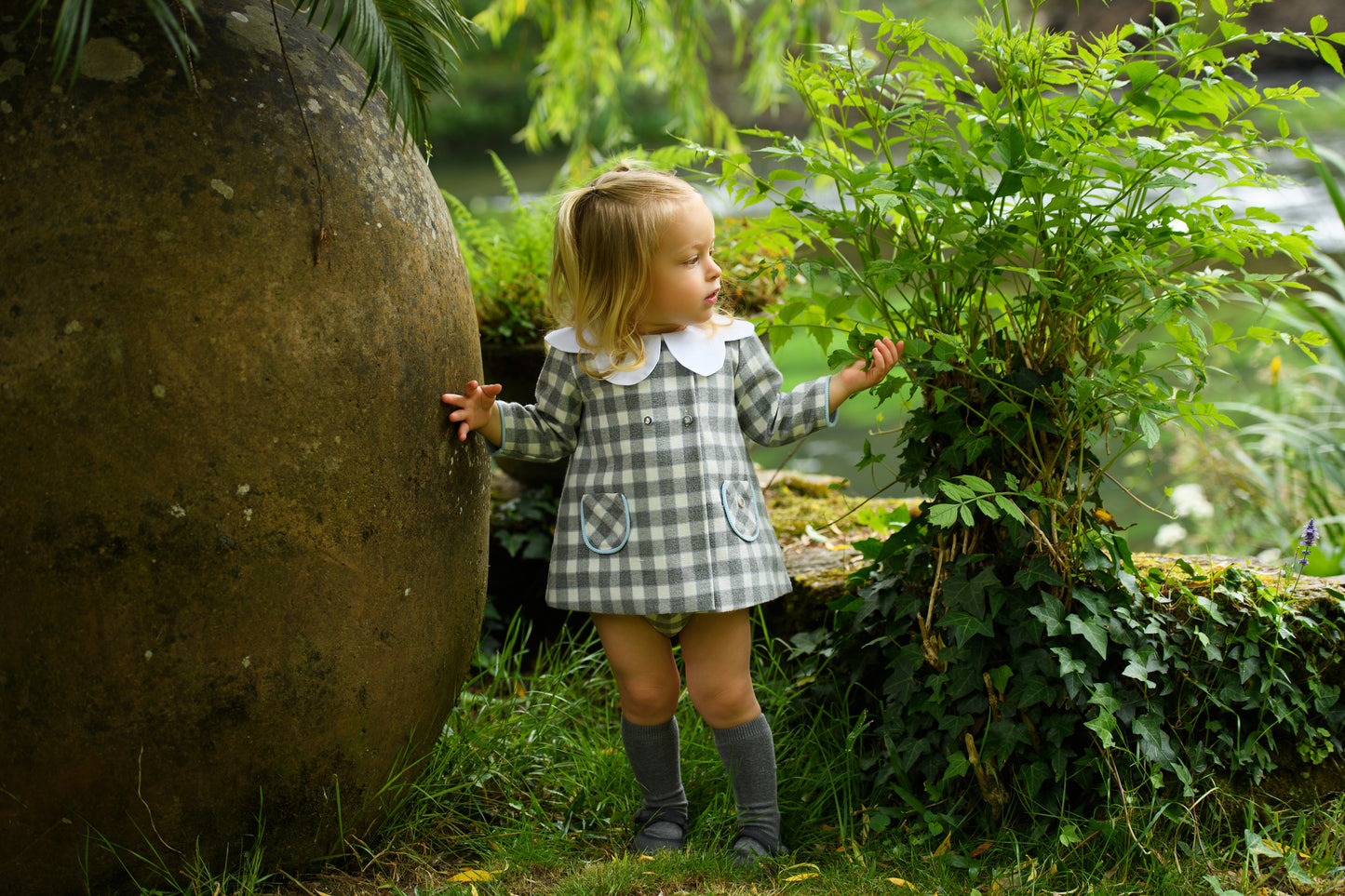 AW25 FOQUE Los Fogones Girls Blue & Grey Dress & Knickers