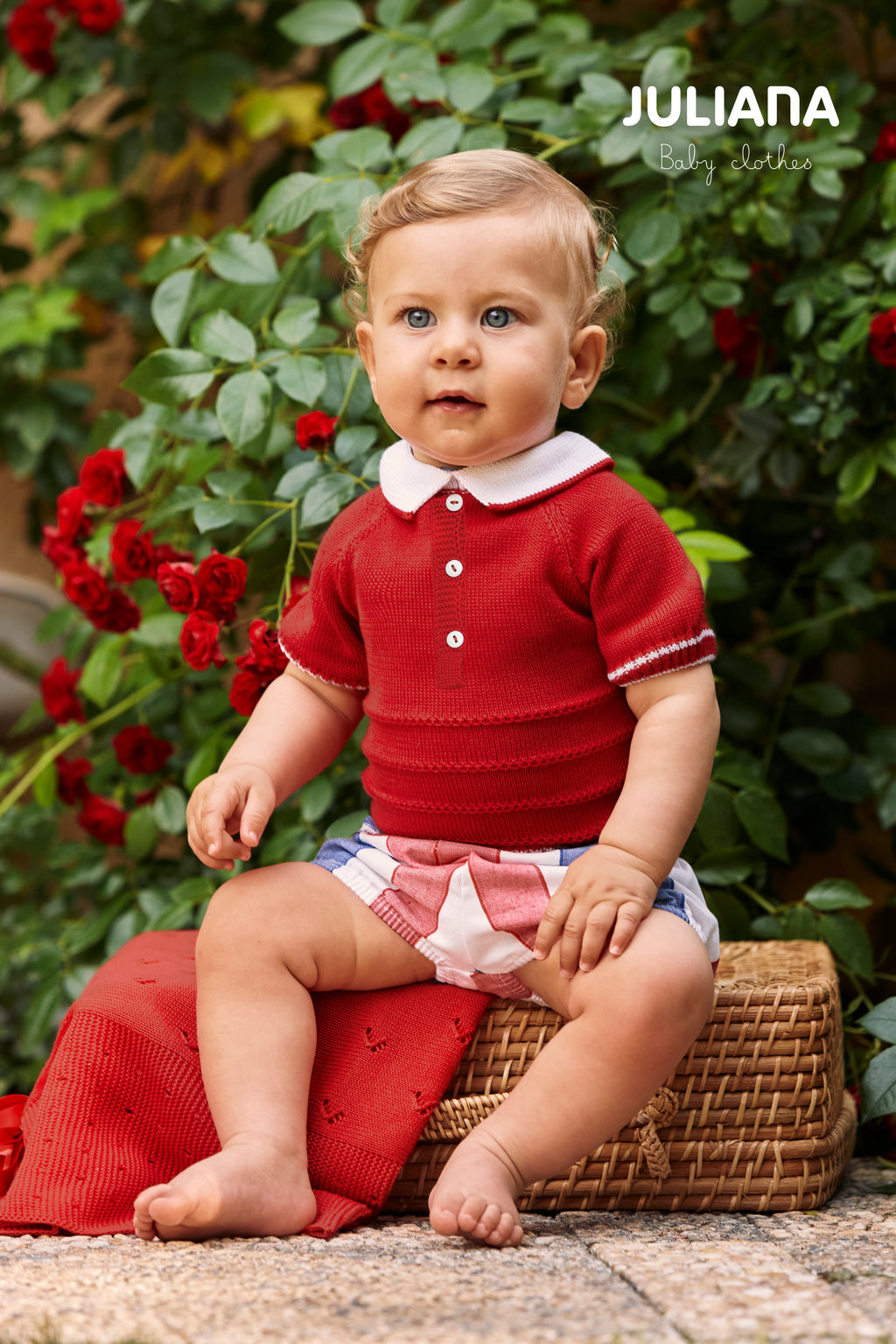 JULIANA Sandia Boys Red & Blue Stripe Short Set - 26082