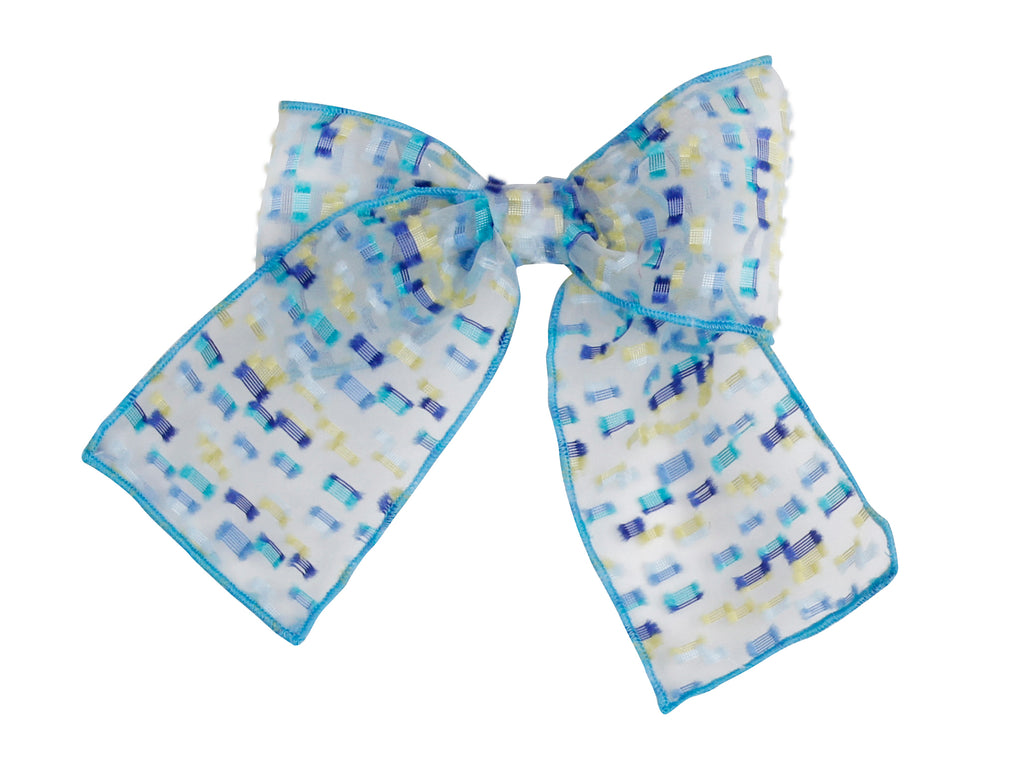 Naxos Marisol Girls Blue & Yellow Voile Hair Bow
